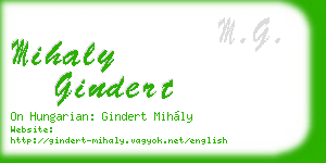 mihaly gindert business card